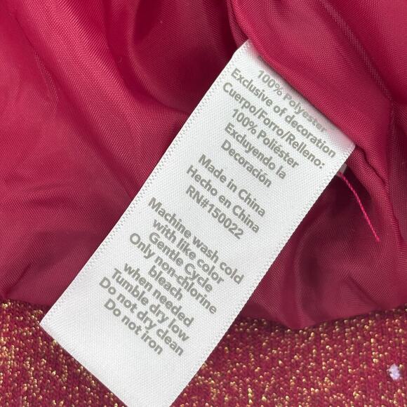 Disney Tutu Couture Bomber Jacket Girl's 7/8 Pink Quilted Embroidered Patches - Picture 8 of 8